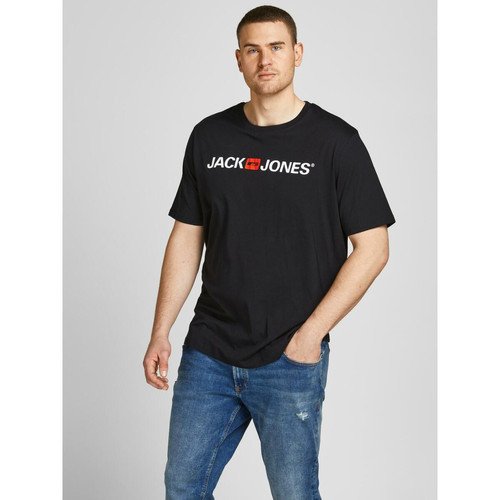 Jack & Jones - T-shirt Standard Fit Col rond Manches courtes Noir en coton Jules - Mode homme