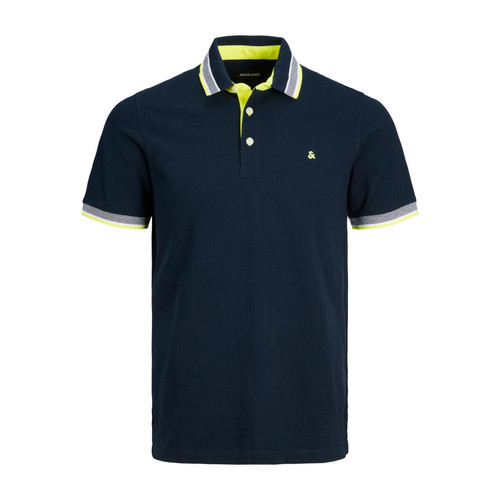 Jack & Jones - Polo Slim Fit Polo Manches courtes Bleu Marine en coton Keane - T shirt gris homme