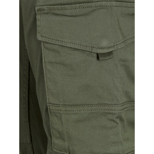 Pantalon cargo Slim Fit Vert foncé en coton