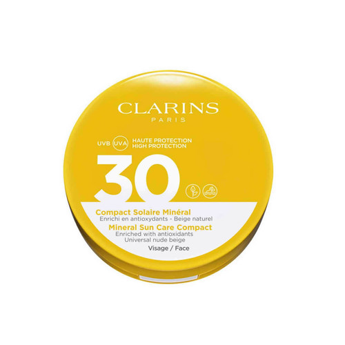 Clarins - COMPACT SOLAIRE MINERAL SPF30 VISAGE - Promos cosmétique et maroquinerie