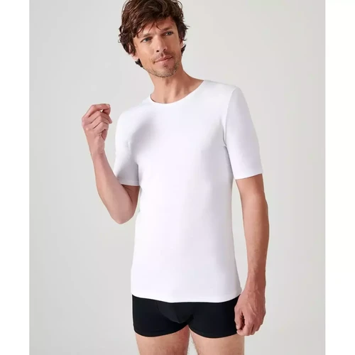Damart - Tee-shirt manches courtes en mailles blanc - Tee shirt homme