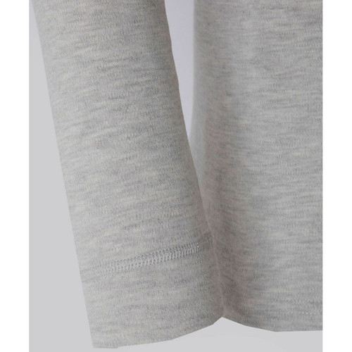 Tee-shirt manches longues col rond en mailles gris chiné Damart