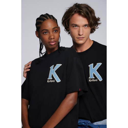 T-shirt unisexe manche courte Big K noir en coton