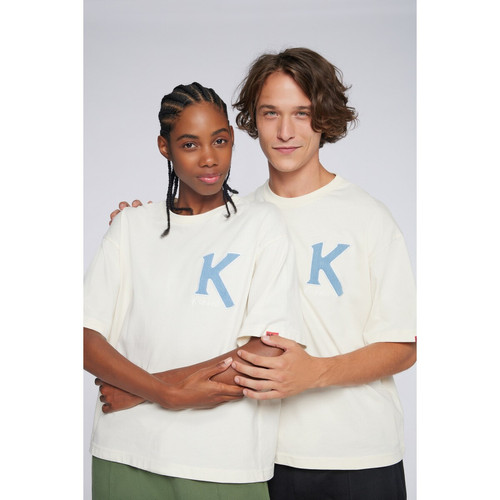 Kickers - T-shirt unisexe manche courte Big K blanc - Printemps des marques