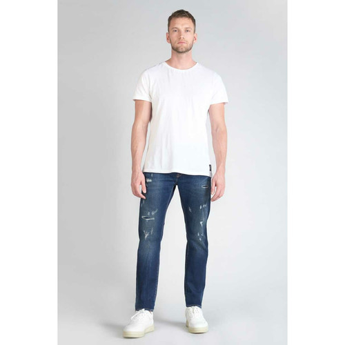 Le Temps des Cerises - Jeans ajusté stretch 700/11, longueur 34 bleu en coton Troy - Promos cosmétique et maroquinerie