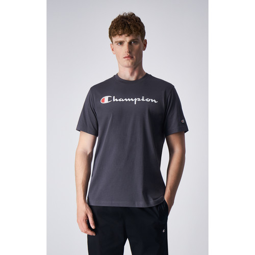 Champion - T-Shirt à col rond gris pour homme - Vetements homme