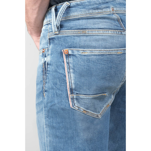 Jeans ajusté 600/17, longueur 34 bleu en coton Ilan Le Temps des Cerises