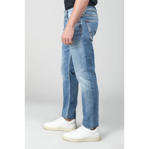 Jeans ajusté 600/17, longueur 34 bleu en coton Ilan
