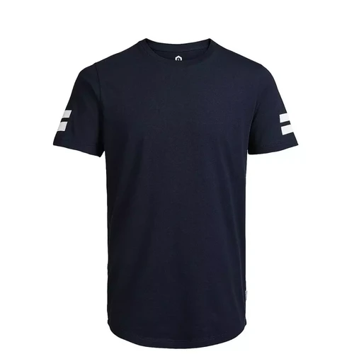 T-shirt Regular Fit Col rond Manches courtes Bleu Marine en coton Leo Jack & Jones