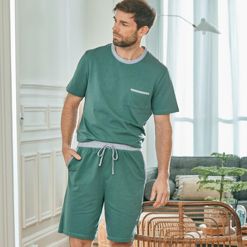 Becquet - Pyjama GABRIEL vert de gris en coton - Sous vetement homme
