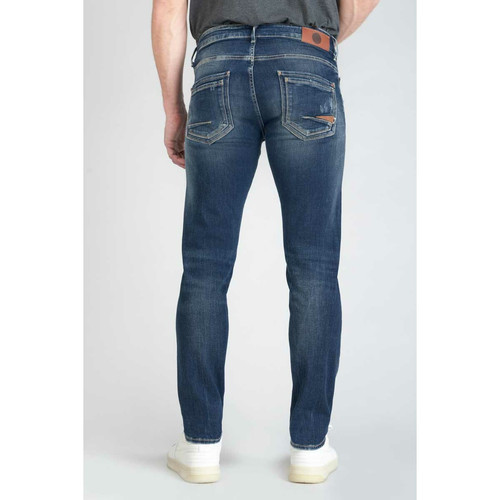 Jeans ajusté stretch 700/11, longueur 34 bleu en coton Tate Le Temps des Cerises