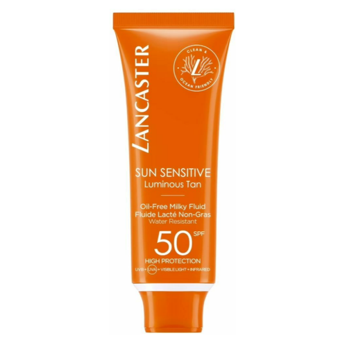Lancaster Solaires - Fluide Lacté Non Gras Visage  Spf 50 - Sun Sensitive - Cosmetique homme