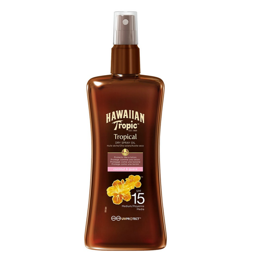Hawaiian Tropic - Spray Huile Sèche Protectrice Bronzage Parfait A La Noix De Coco Et Goyave - Spf 15 - Cosmetique homme