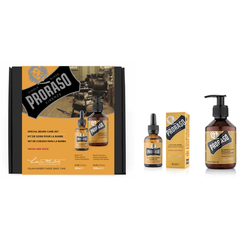 Proraso - Coffret Duo Proraso Huile + Shampooing Wood And Spice - Rasage homme