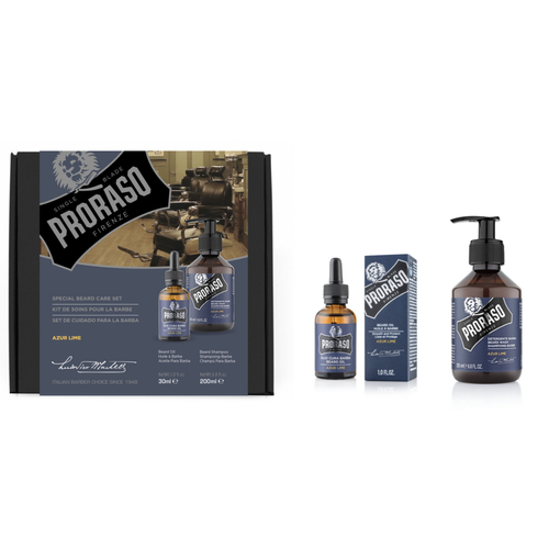 Proraso - Coffret Duo Proraso Huile + Shampoing Azur Lime - Soin rasage homme