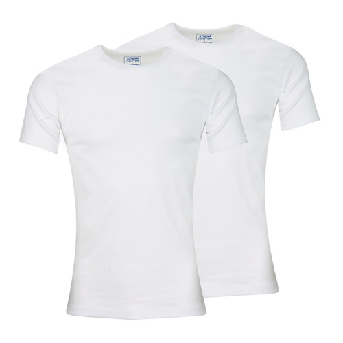 Lot de 2 tee-shirts col rond homme Coton Bio blanc