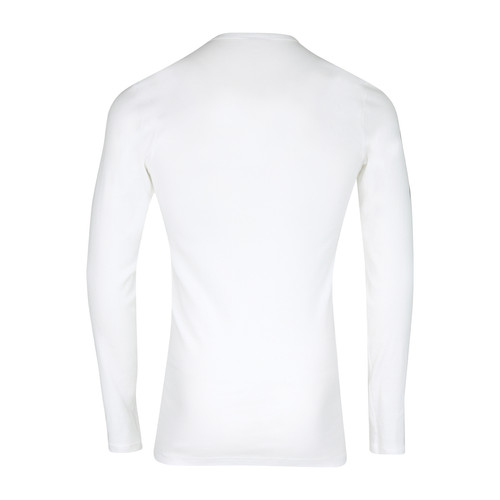 T-shirt col rond manches longues Pur coton Premium blanc