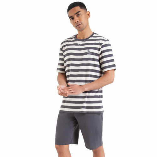 Athéna - Pyjama court col rond homme Rayures - Mode homme