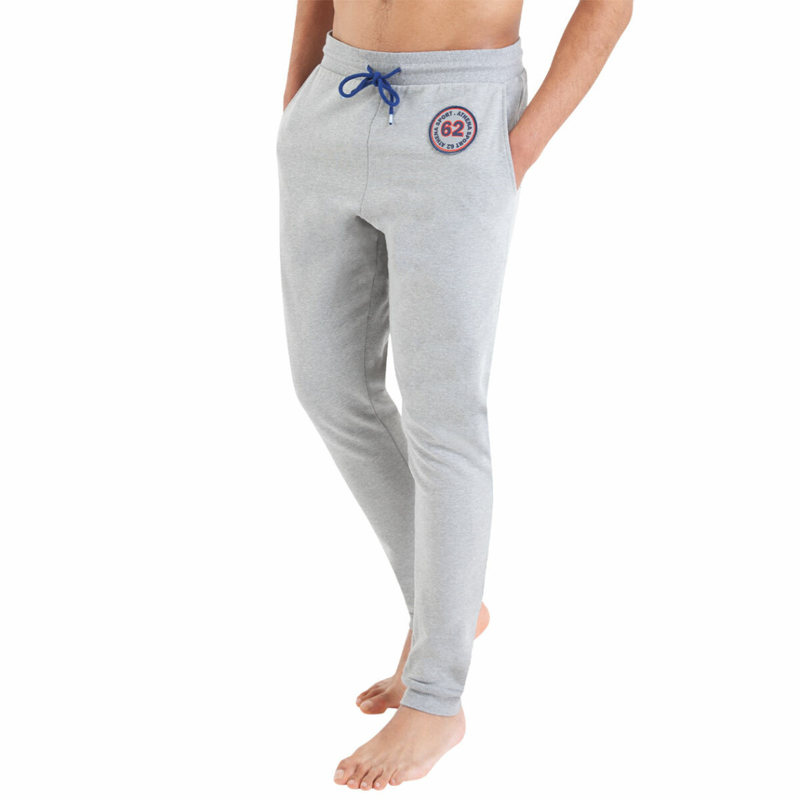 pantalon de pyjama homme molletonné gris en coton