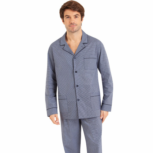 Eminence - Pyjama long ouvert homme Popeline - Pyjama coton homme