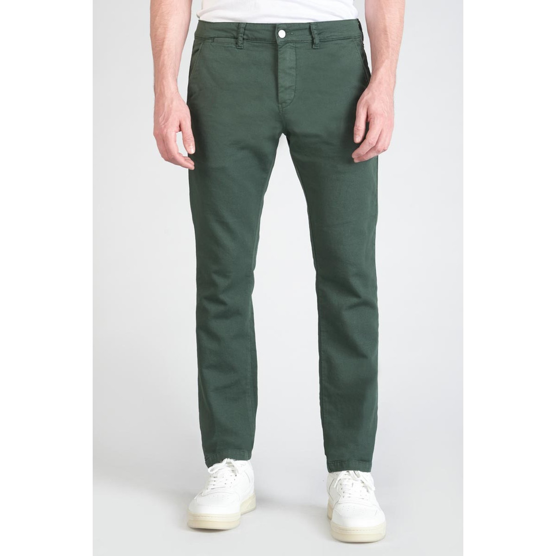 Pantalon slim - Vert en coton