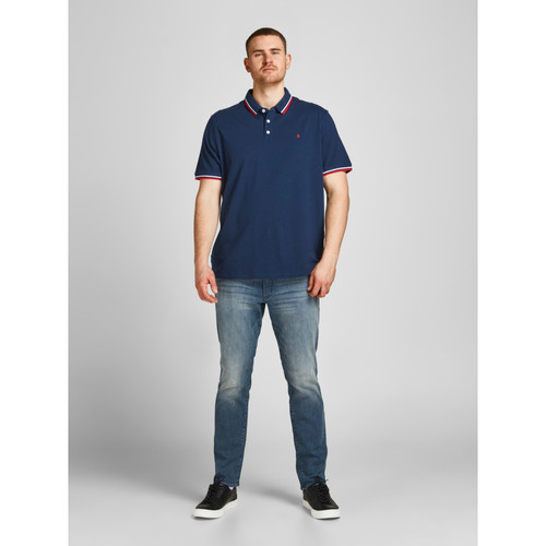 Jack & Jones - Polo Standard Fit Polo Manches courtes Bleu Marine en coton Ivan - T shirt polo homme