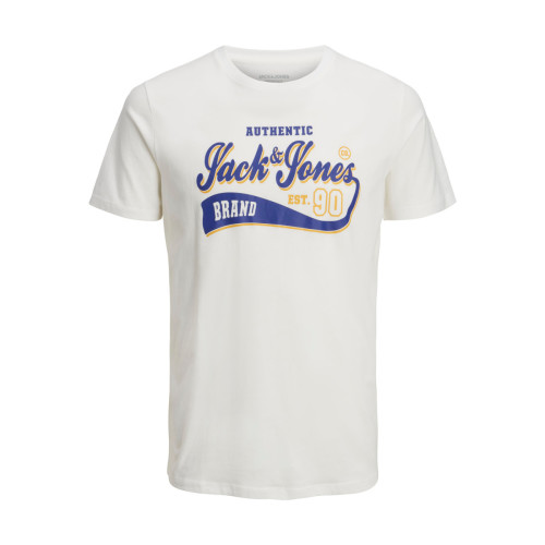 Jack & Jones - T-shirt Standard Fit Col rond Manches courtes Blanc en coton Omar - T shirt polo homme