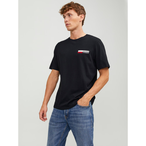 Jack & Jones - T-shirt Standard Fit Col rond Manches courtes Noir en coton Neal - Vetements homme