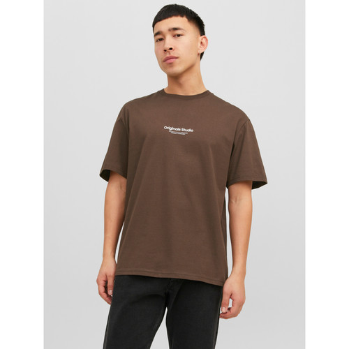 Jack & Jones - T-shirt col ras du cou marron - Mode homme