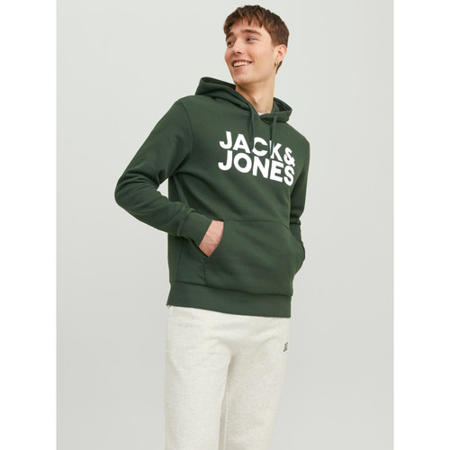 Jack & Jones - Sweat à capuche Standard Fit Manches longues Vert foncé Remy - Pull gilet sweatshirt homme