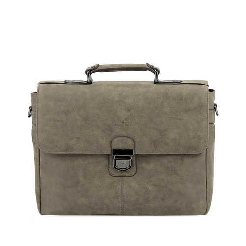 Hexagona - Cartable A4 DIFFERENCE Taupe Liam - Hexagona maroquinerie