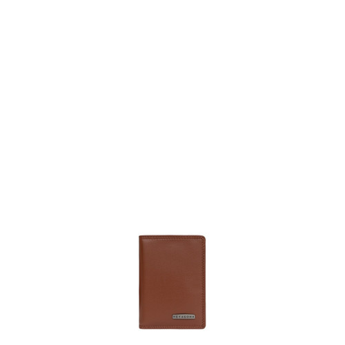 Hexagona - Porte-cartes Stop RFID Cuir SENSATION Cognac Aaron - Porte carte cuir homme