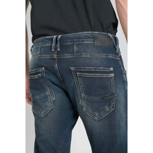 Jeans tapered 903, longueur 34 bleu en coton Owen Le Temps des Cerises