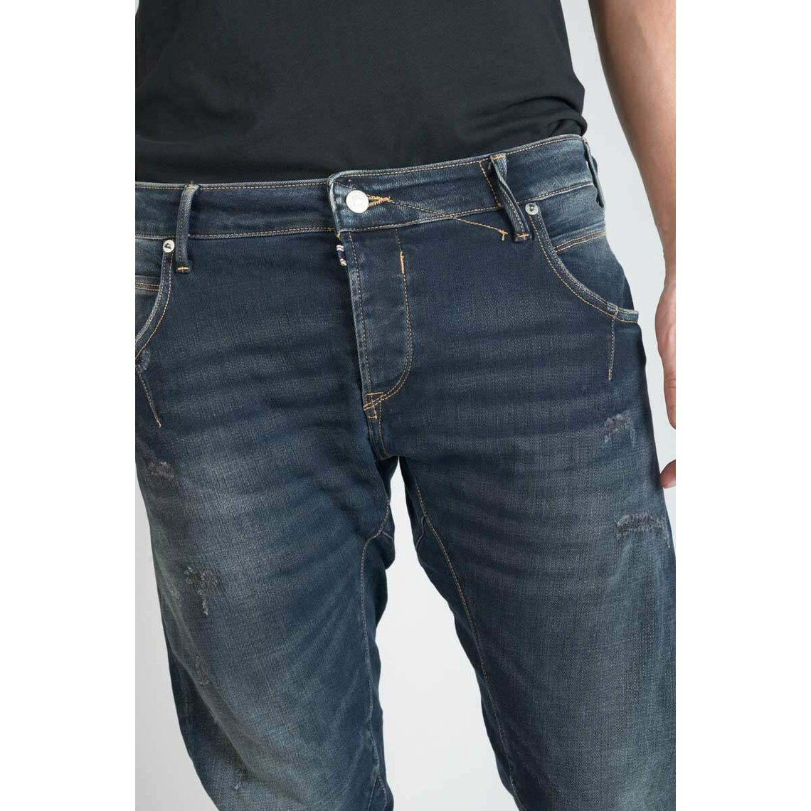 Jeans tapered 903, longueur 34 bleu en coton Owen