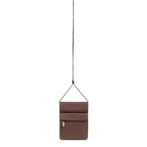 Hexagona - Pochette ceinture chocolat - Sacoche homme cuir
