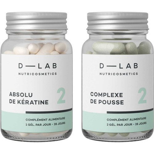 D-LAB Nutricosmetics - Duo Nutrition-Capillaire - Action 360° Sur La Synthèse De Kératine 1 Mois - Cosmetique homme