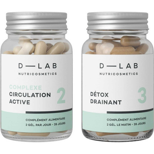 D-LAB Nutricosmetics - Duo Super-Drainant 1 Mois - Cosmetique homme