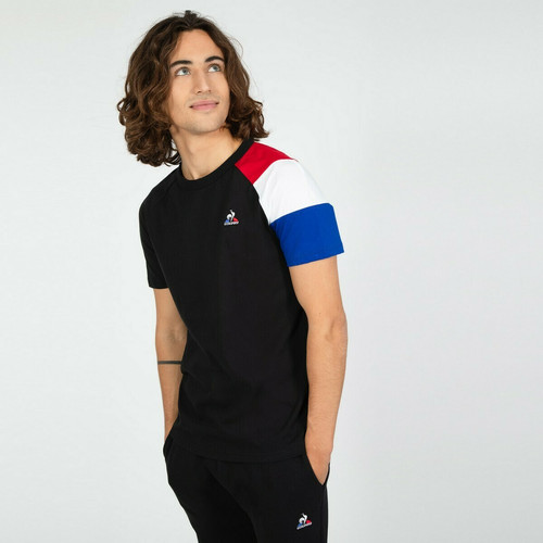 Le coq sportif - T-shirt Bat N°1 manches courtes noir - T shirt polo homme