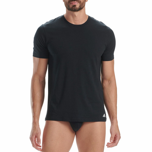 Adidas Underwear - Lot de 2 tee-shirts col rond homme Active Flex Coton 3 Stripes Adidas - T shirt polo homme
