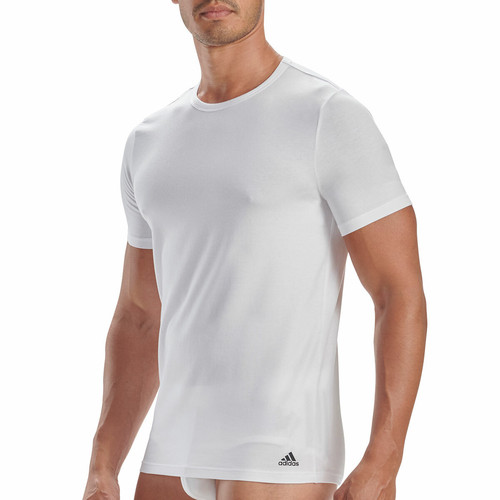 Lot de 3 tee-shirts col rond homme Active Core Coton Adidas blanc