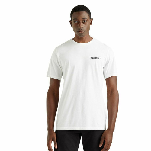 Dockers - Tee-shirt manches courtes en coton blanc - Nouveautés Mode et Beauté
