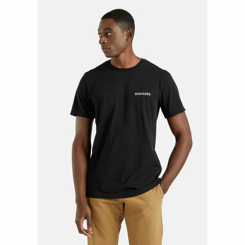 Tee-shirt manches courtes en coton noir Dockers