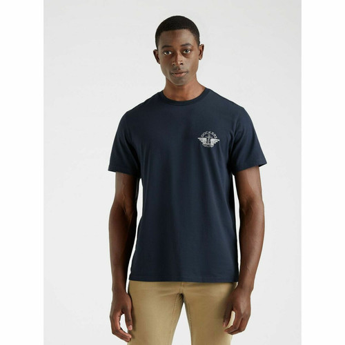 Dockers - Tee-shirt manches courtes en coton bleu marine - T shirt polo homme