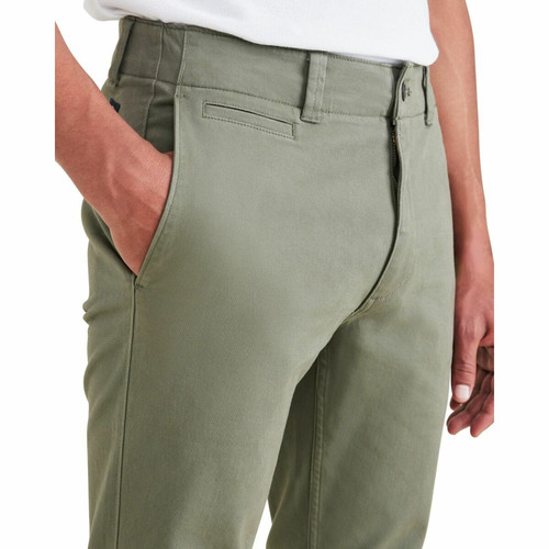 Pantalon chino skinny California vert en coton