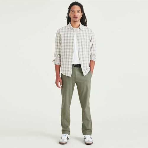 Pantalon chino slim California vert en coton