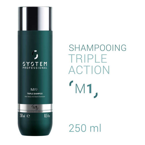 Shampoing Energy M1 Triple Action Cheveux, Corps Et Barbe