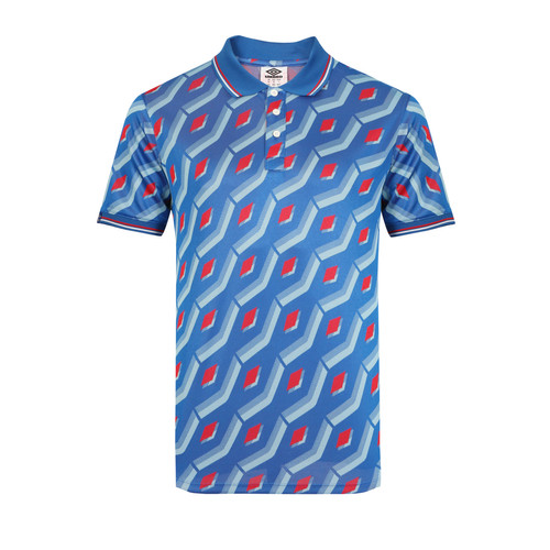 Umbro - Polo jacquard bleu multicolore - T shirt polo homme