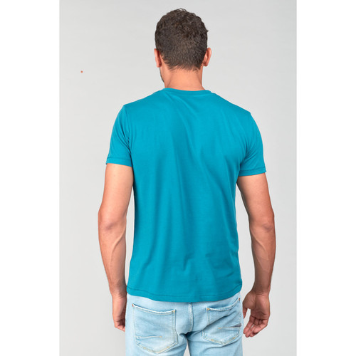 Tee-Shirt BROWN bleu en coton