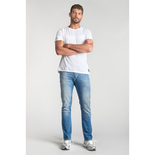 Le Temps des Cerises - Jeans regular, droit 700/22, longueur 34 bleu en coton Cody - Le temps des cerises