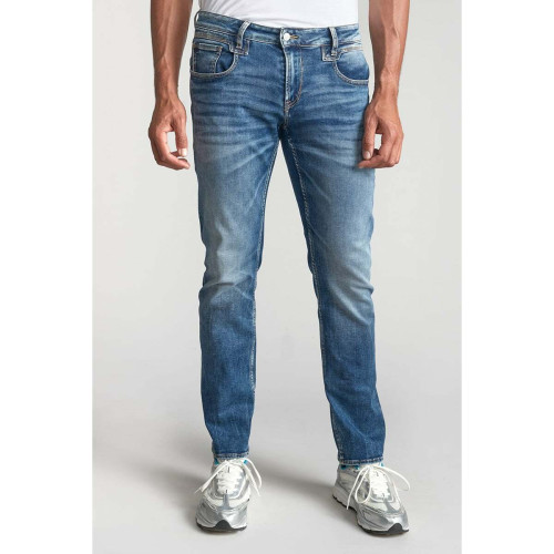 Le Temps des Cerises - Jeans regular, droit 800/12JO, longueur 34 bleu en coton Quinn - Le temps des cerises